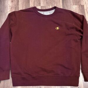 Champion Maroon Sweater with Yellow Logo
